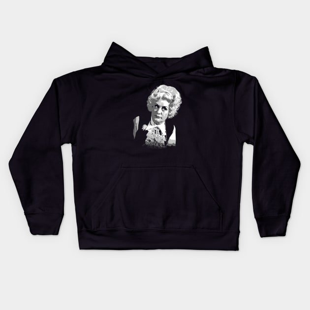 mrs slocombe black and white Kids Hoodie by jerrysanji